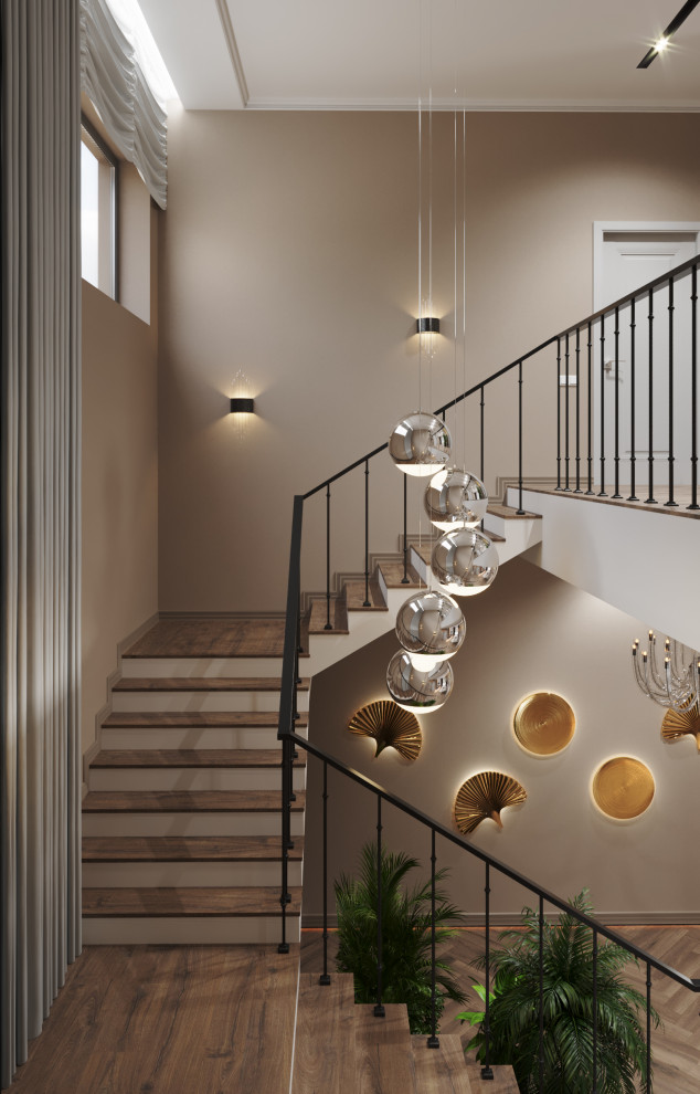 холл 2 этажа в частном доме