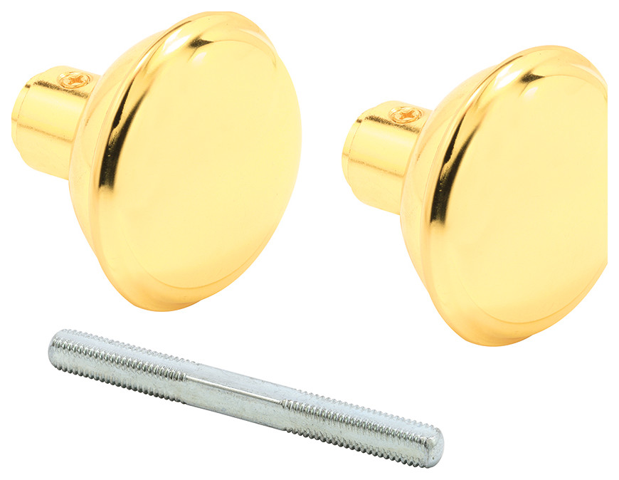Solid Brass Vintage Style Door Knobs, 23/16" Outside Diameter, 2 Set Screws Transitional
