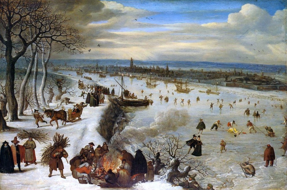 Lucas Van Valkenborch View of Antwerp With the Frozen Schelde Print