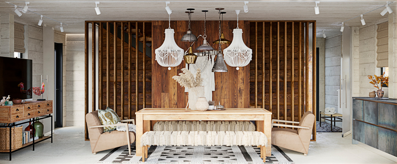 Интерьер гостевого дома с сауной