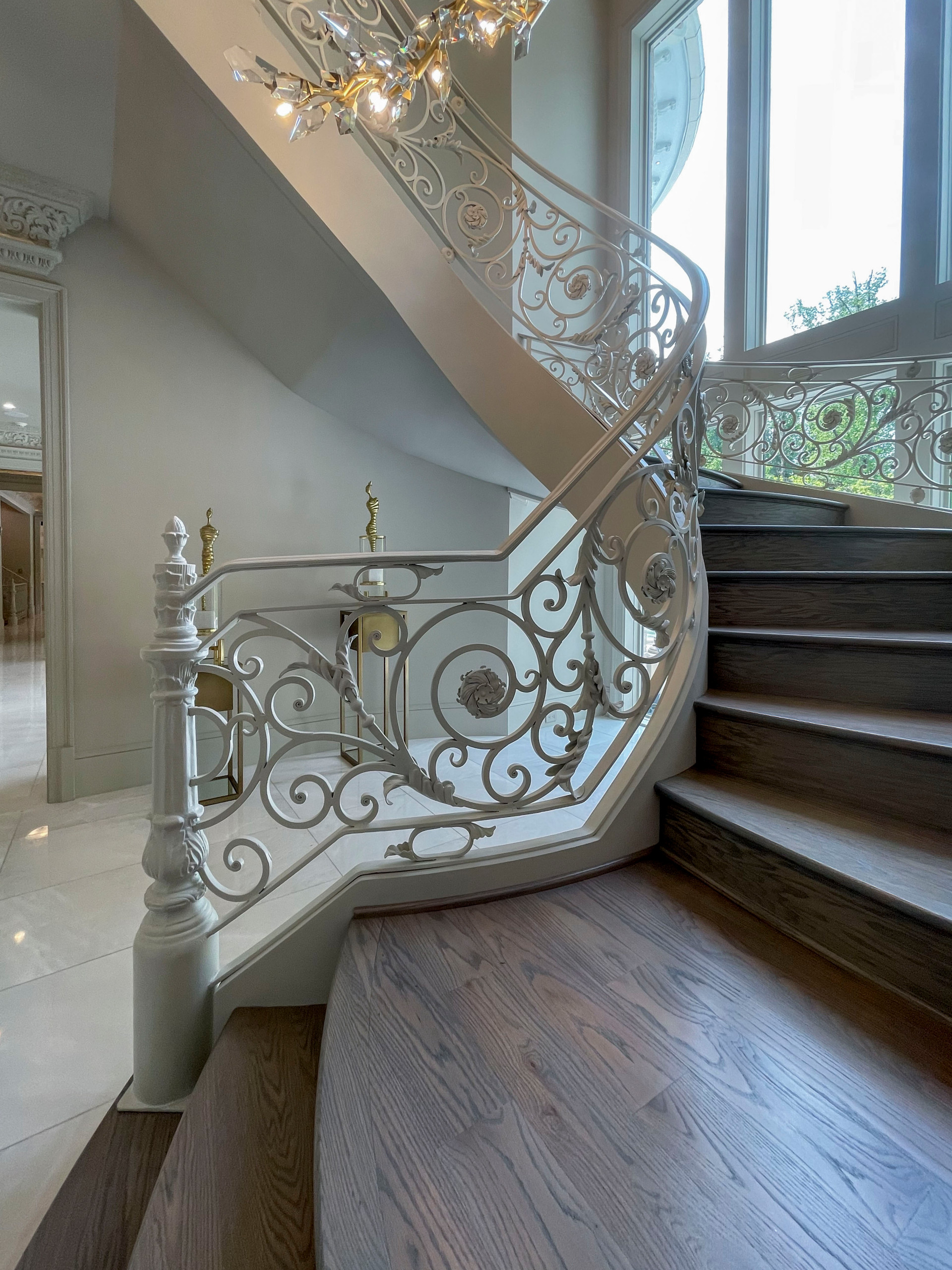 104_Curved Staircases in 18th Century French Inspired Mansion, Mclean VA 22101
