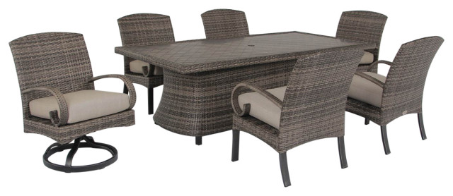 Barcalounger Captiva Isle 7 Piece Dining Set With Swivel Host Chair Tropical Outdoor Sets By Pacific Casual Houzz - Pacific Casual Padded Woven Chaise Lounge With Wheels Barcalounger Captiva Isle 7 Piece Dining Set With Swivel Host Chair Tropical Outdoor Sets By Pacific Casual Houzz - Pacific Casual Padded Woven Chaise Lounge With Wheels
