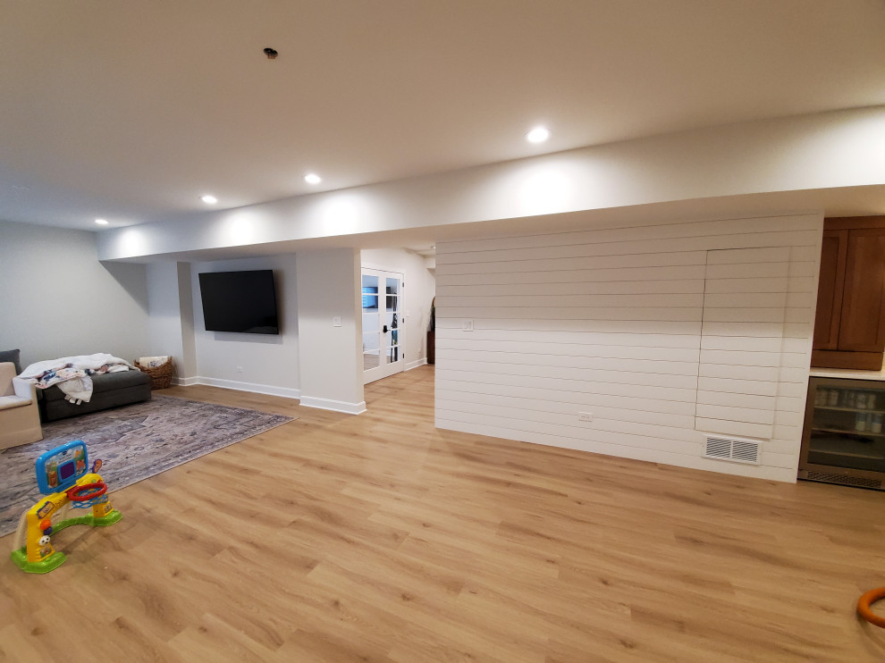 Bads Basement Transitional Basement Chicago by Top Drawer