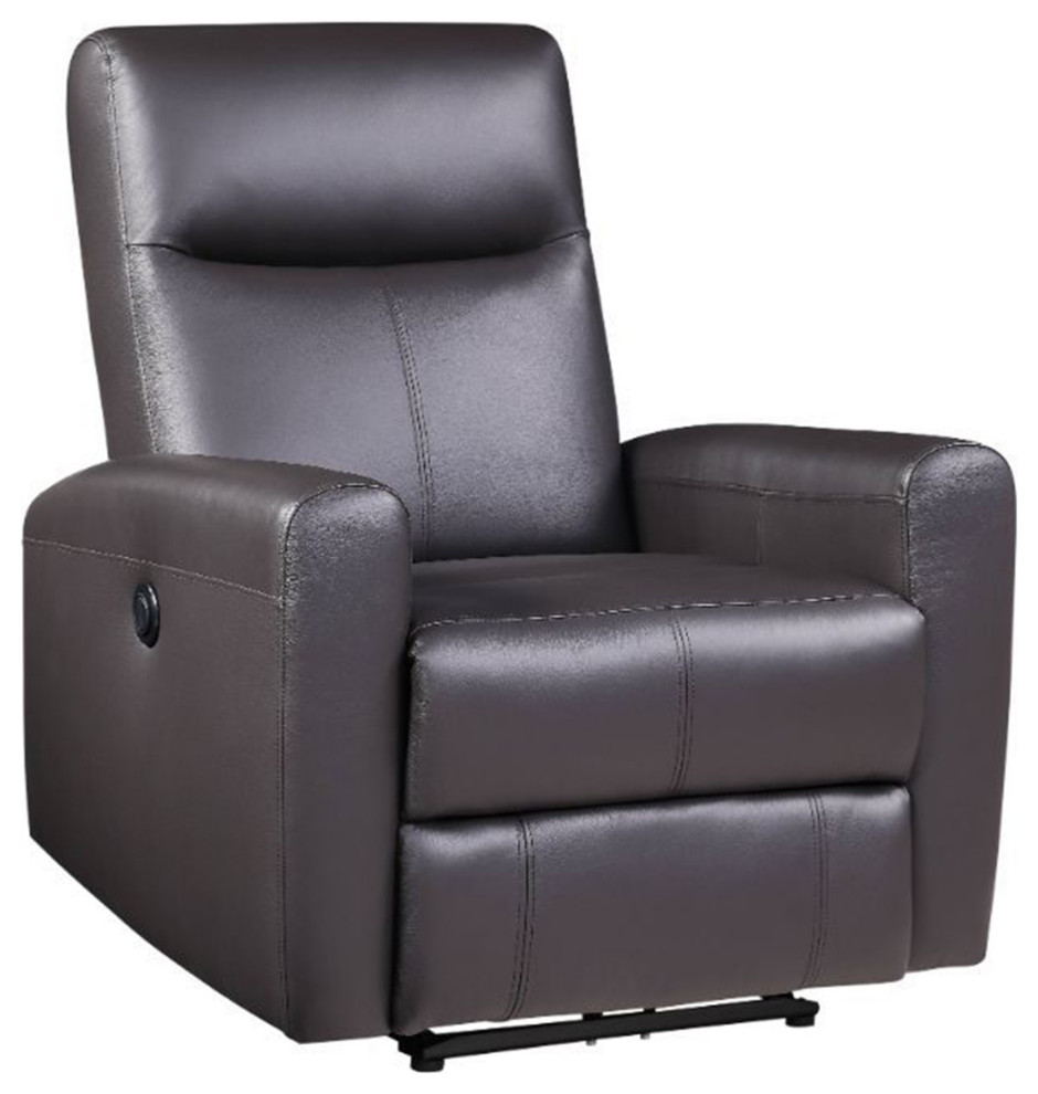 Top Grain Leather Power Motion Recliner Contemporary Recliner