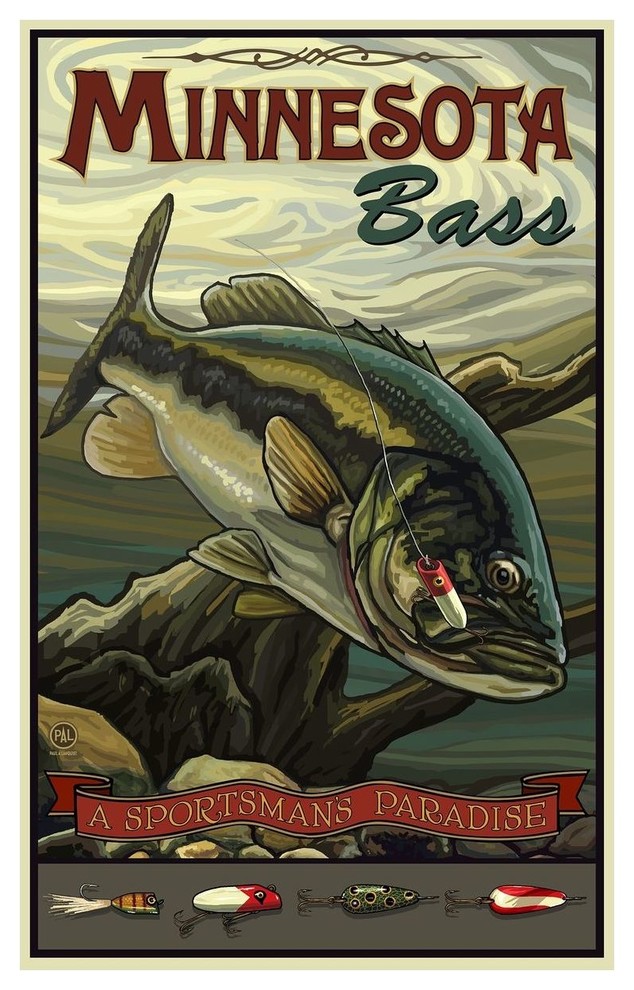 Paul A. Lanquist Minn Bass Art Print, 30"x45"