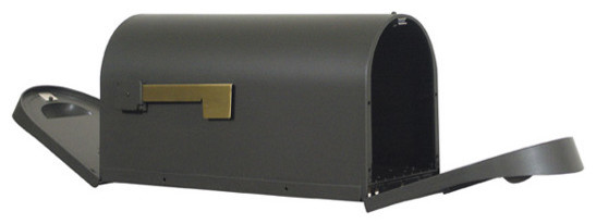 Classic Curbside Mailbox with Two Doors, Black