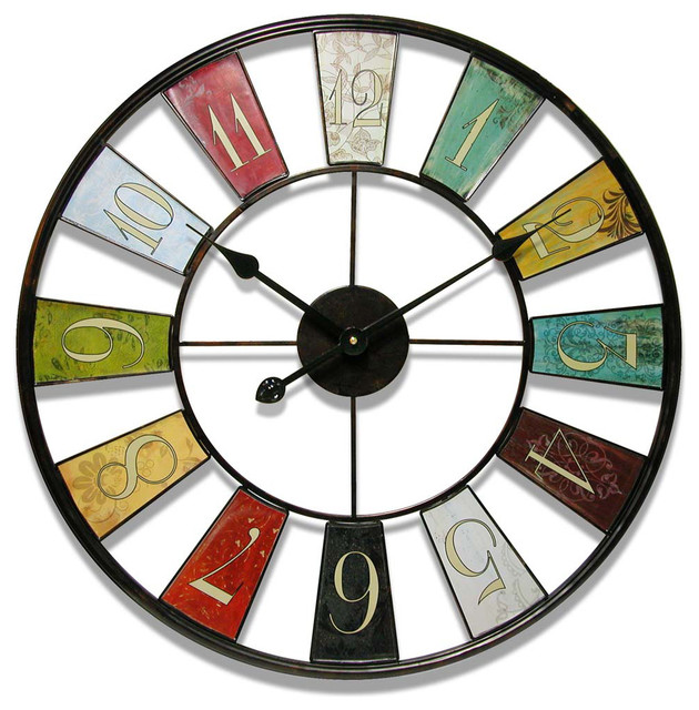 Kaleidoscope Large Oversized Decorative Wall Clock Contemporary Clocks By Infinity Instruments Ltd Houzz - Giant Wall Clocks Nz