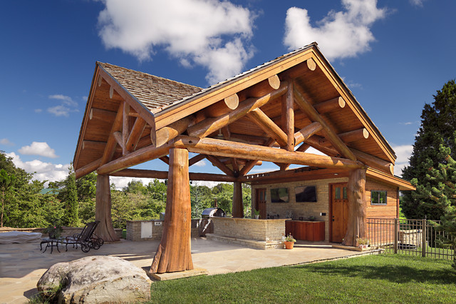 Modern Day Log Cabin The Bowling Green Residence Outdoor