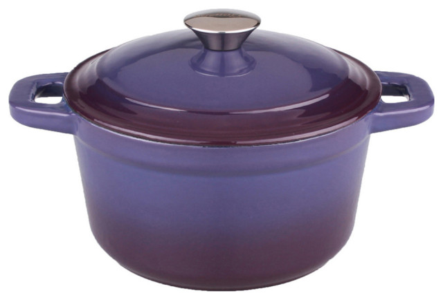 Neo Cast Iron Round Covered Dutch Oven, Purple, 3 Quart