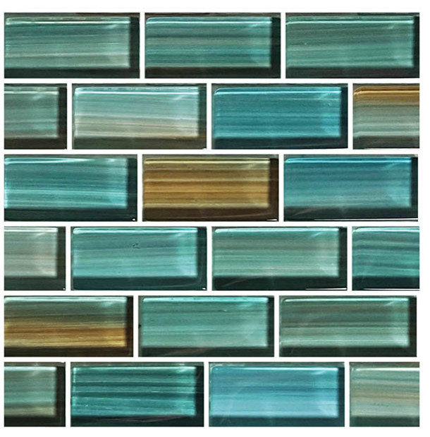 12 X12 Glass Tile Blends Watercolors Series Aqua