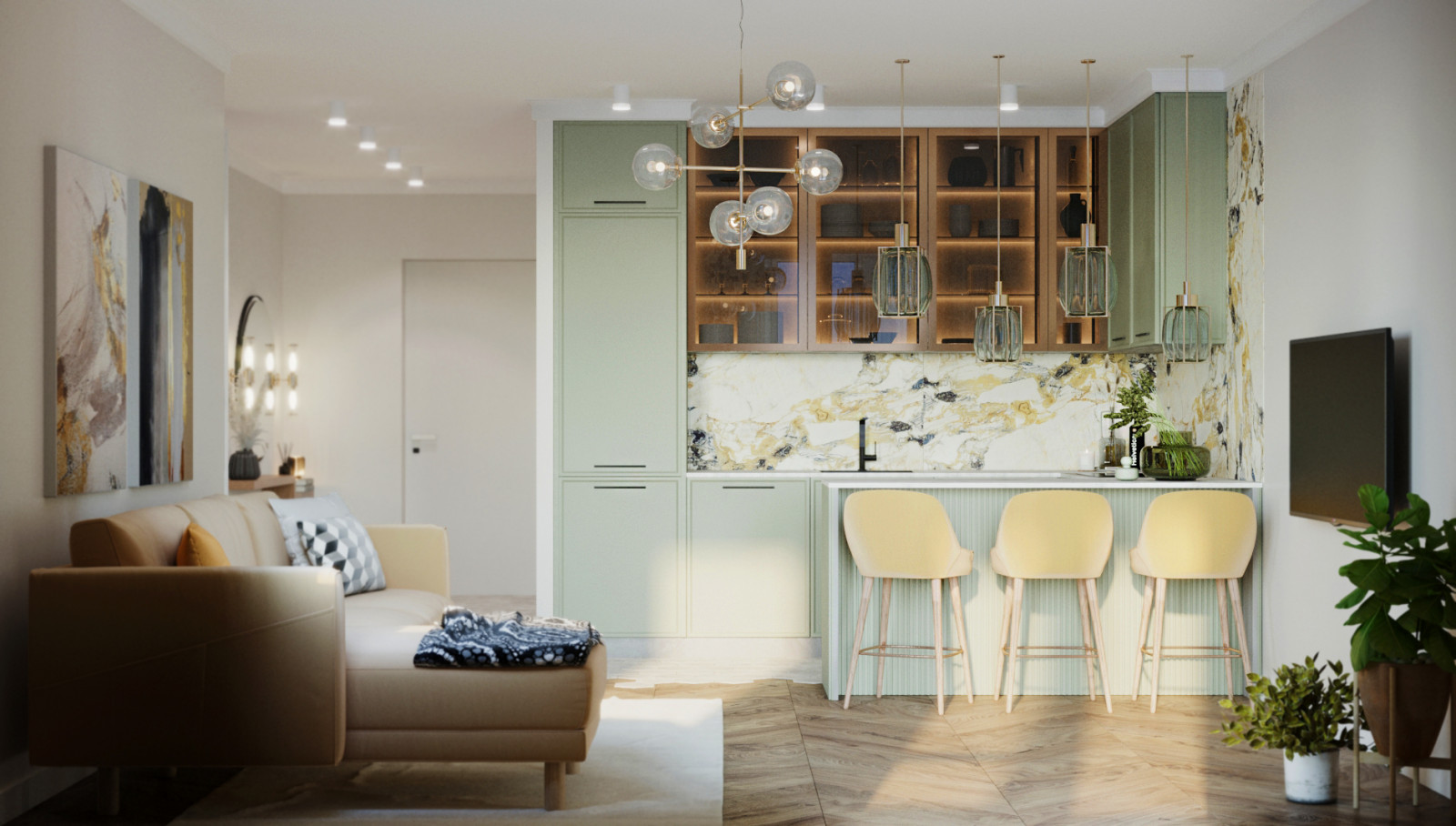 Яркая квартира в ЖК Бавария