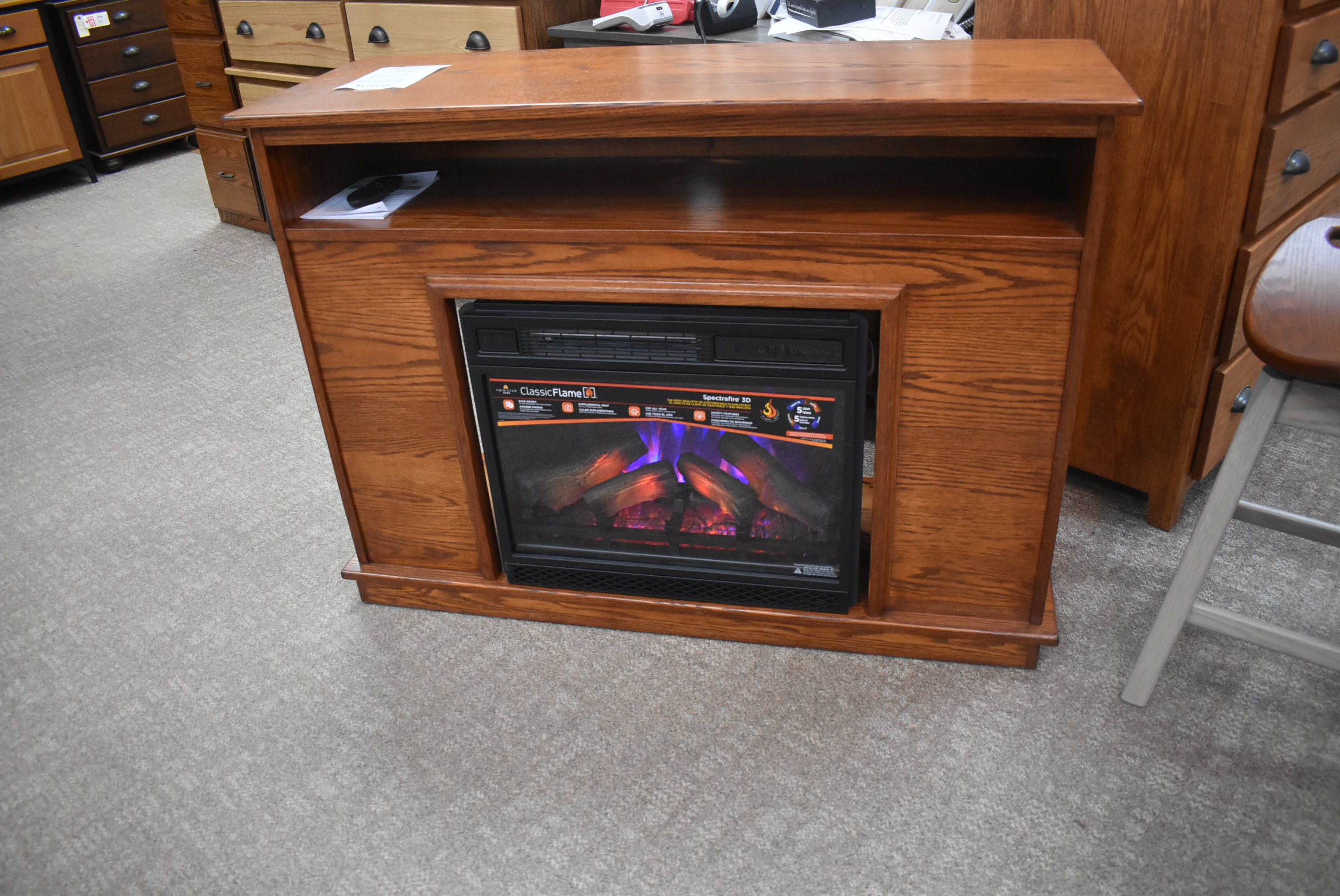 electric fireplace with new carrington mantle