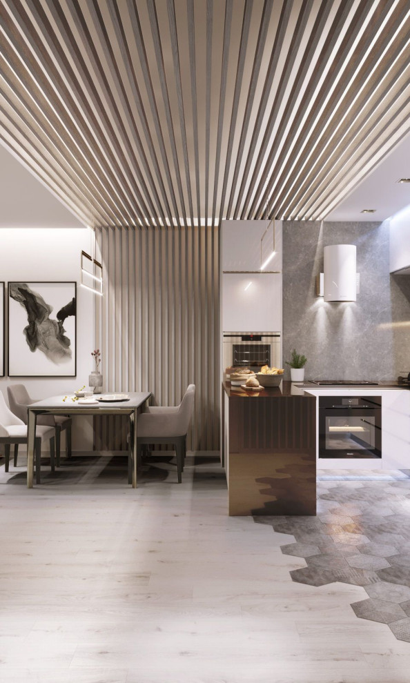 Inspiration for a contemporary kitchen in Moscow.