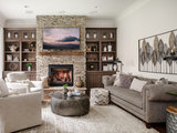 Transitional Living Room by Omnia Construction