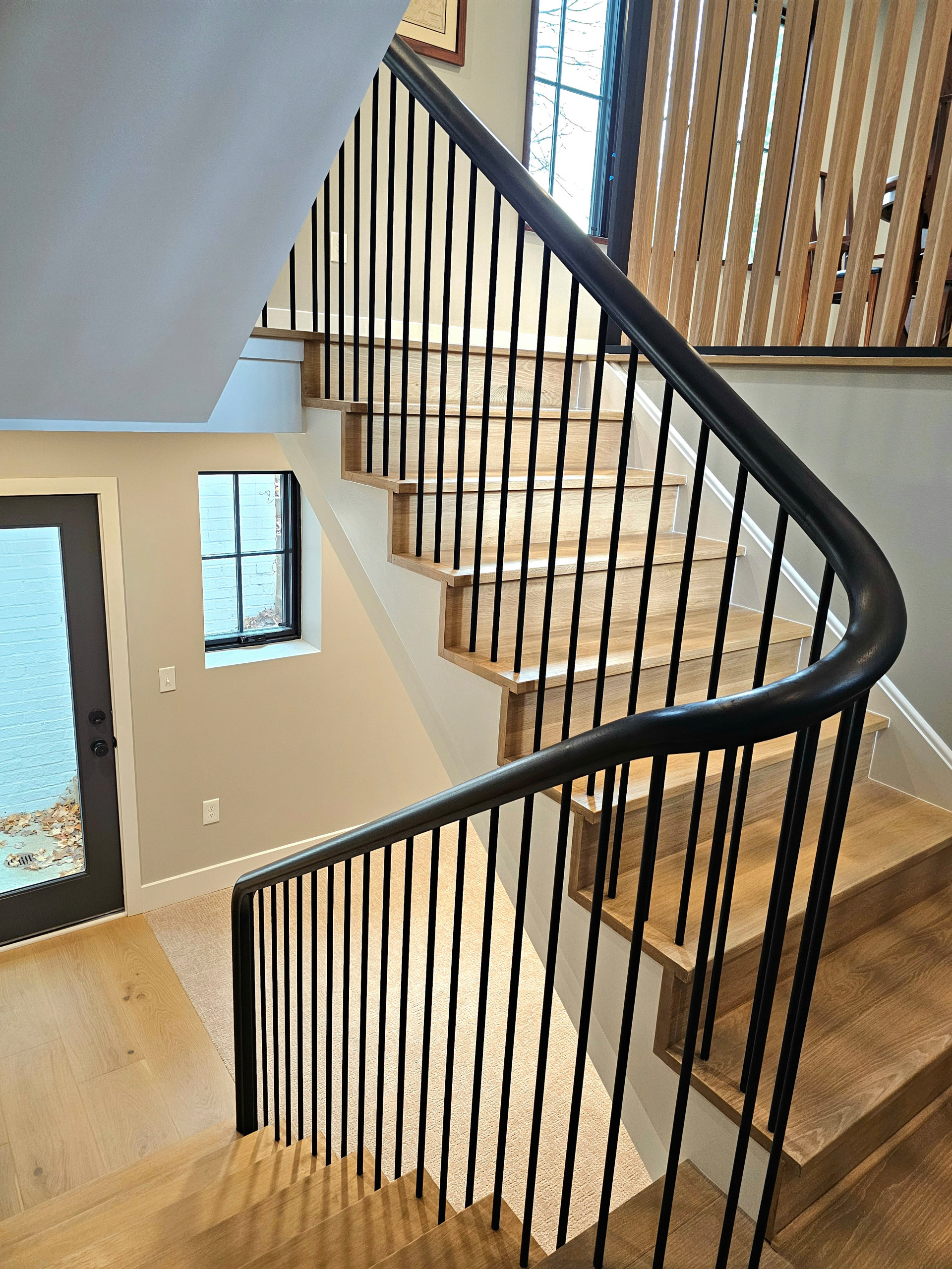 115_Stunning Continuous Rail System on 3 Story Floating Stairs; Arlington, VA 22