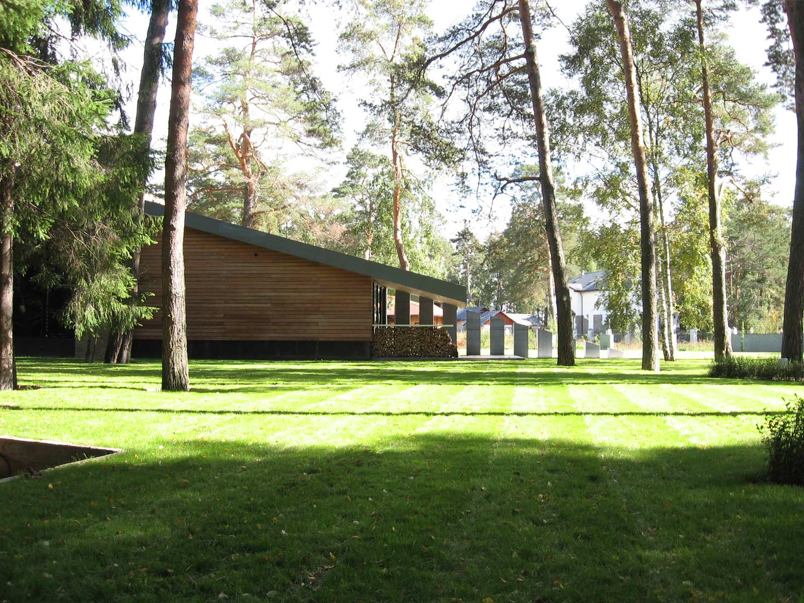 Дом в соснах у пруда