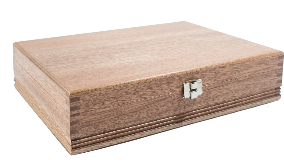 Rustic Mahogany Stainless Flatware Chest Divided Compartments