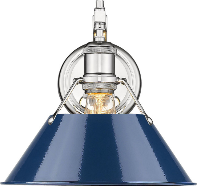 Orwell Wall Sconce - Chrome, Navy Blue