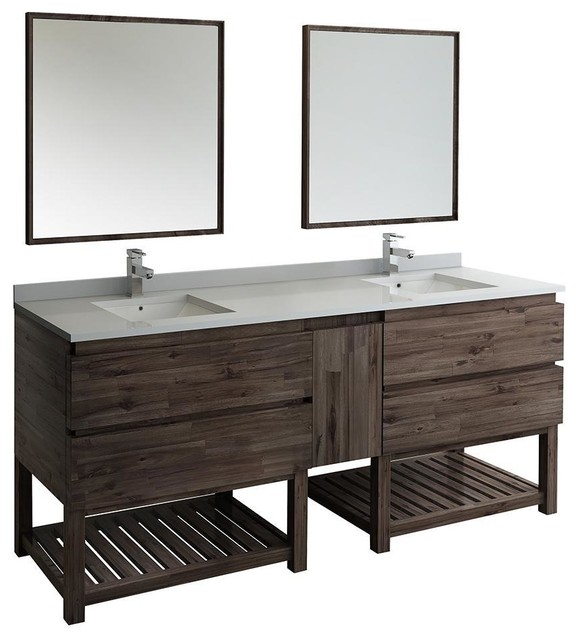 Fresca Formosa 84" Floor Standing Double Sink Vanity, Faucet, FFT3071CH