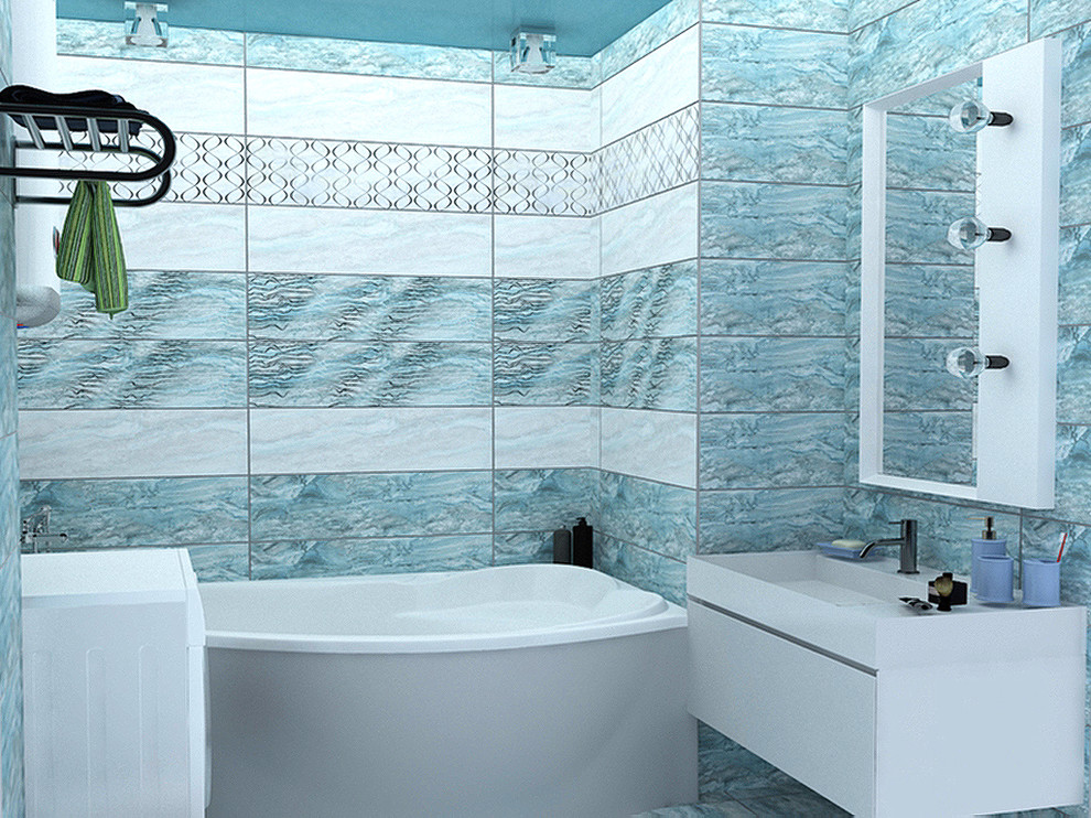 Дизайн-проект ванной комнаты вид 1