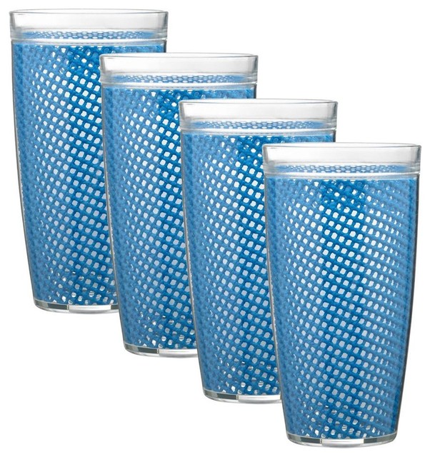 Insulated Drinkware In Process Blue Set Of 4 Contemporary Everyday Glasses By Shopladder 9586