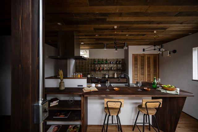 新築住宅｜外観・LDK／New Home Construction rustico-cocina