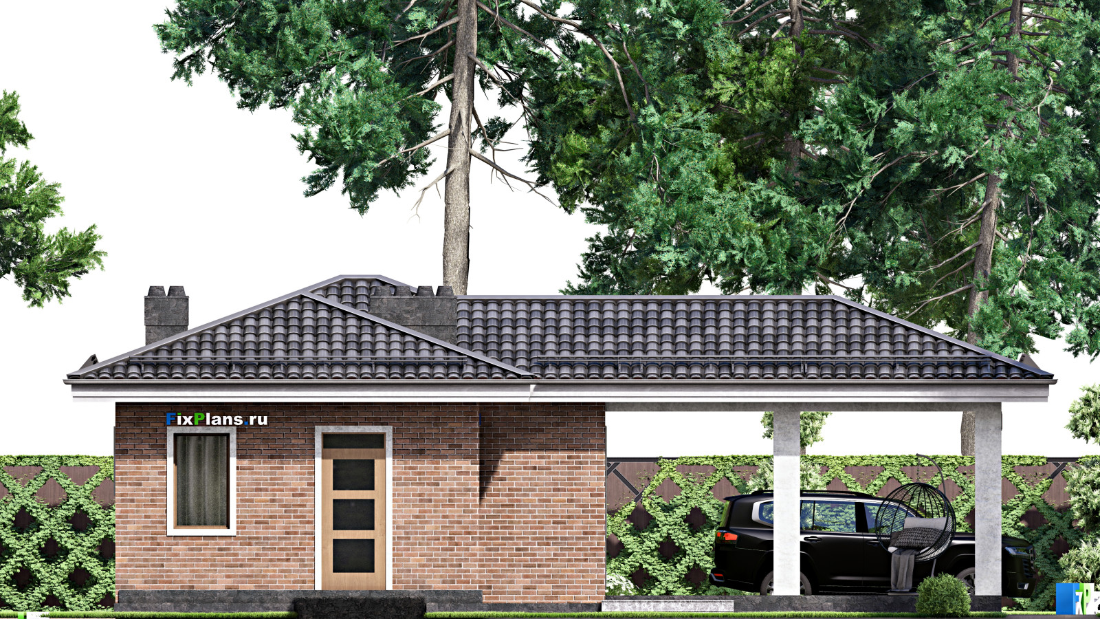 Проект одноэтажного дома 10х13м S74м2 F-15380