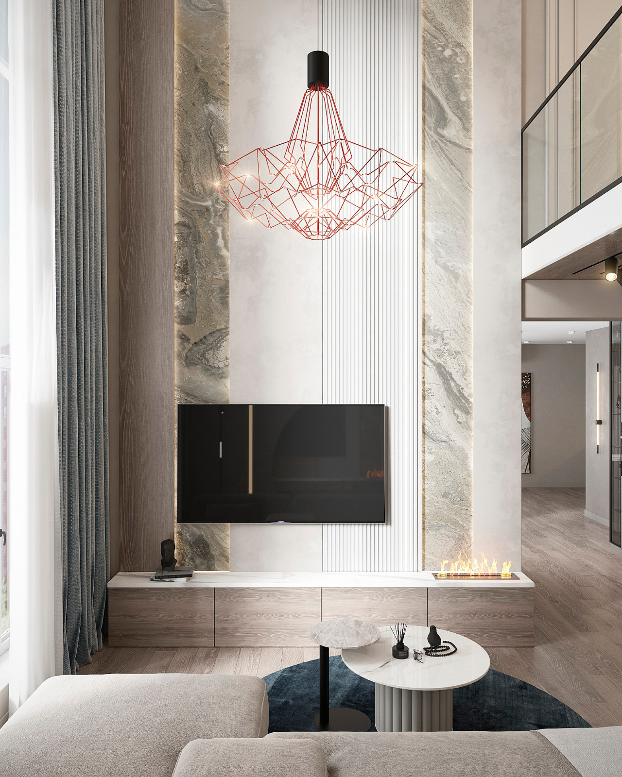 Квартира с вторым светом в современном стиле