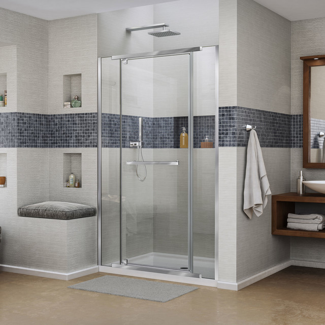 Dreamline 3 4 Frameless Pivot Shower Door Clear 8 Glass Dreamline 3 4 Frameless Pivot Shower Door Clear 8 Glass Chrome Contemporary Doors By