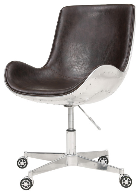 Abner Swivel Chair, Distressed Java