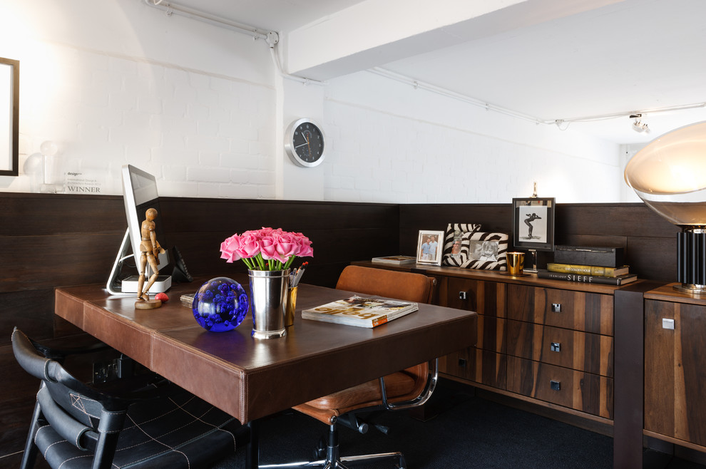 This is an example of a bohemian home office in London.