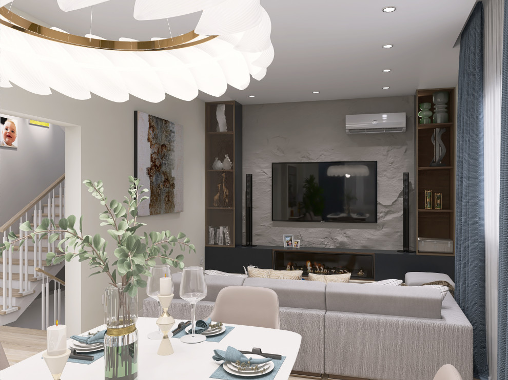 Двухэтажный дом с цокольным этажом 208м2