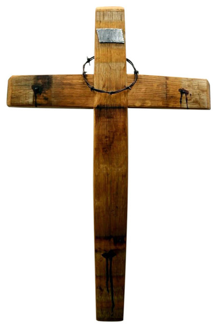 Handmade Cross made out of Wine Barrels 