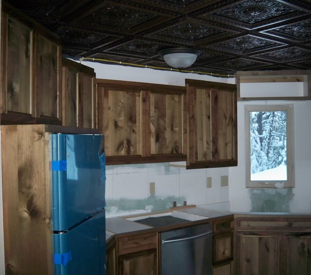 Alder Walnut Kitchen Cabinetry Build Rustic Kitchen Seattle