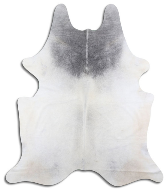 NATURAL HAIR ON Cowhide Rug DE GREY, 5'x7' to 6'x8' Southwestern