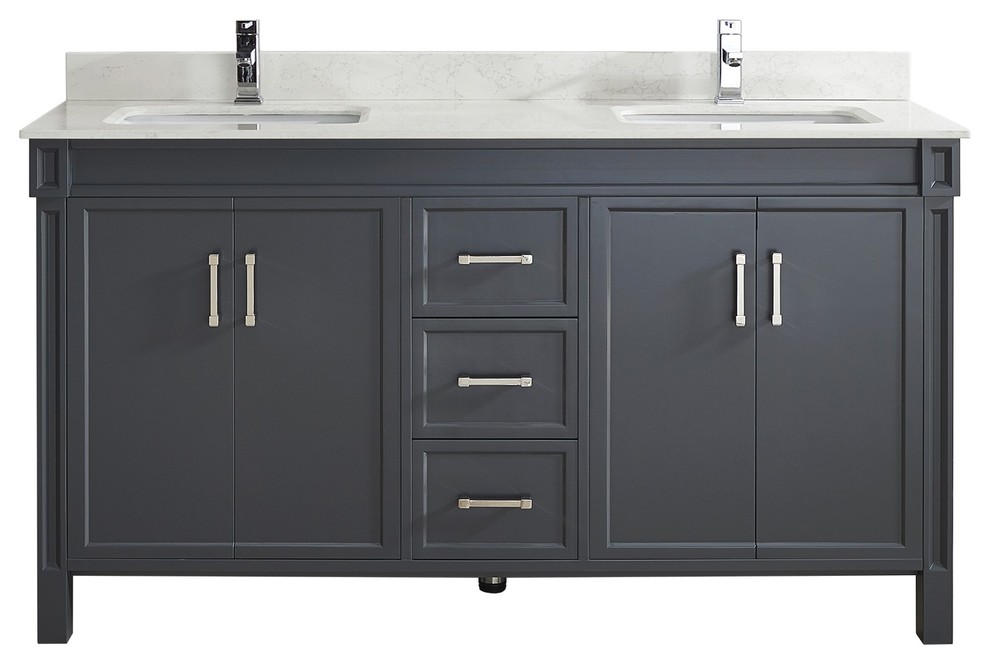 Sage 63" Vanity Transitional Bathroom Vanities And Sink Consoles