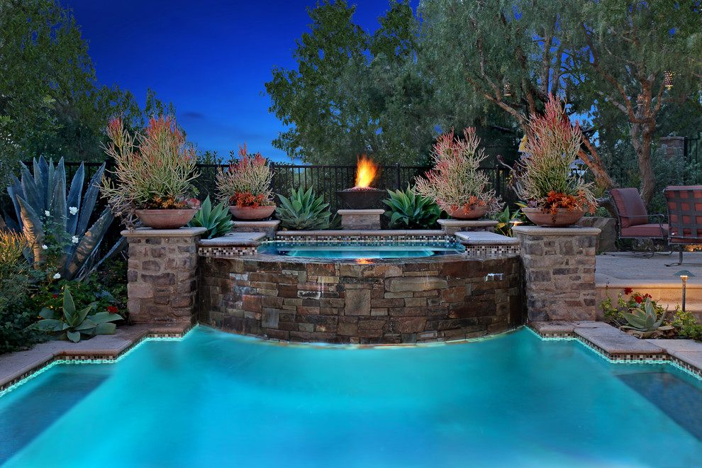 Pool - rustic pool idea in Orange County
