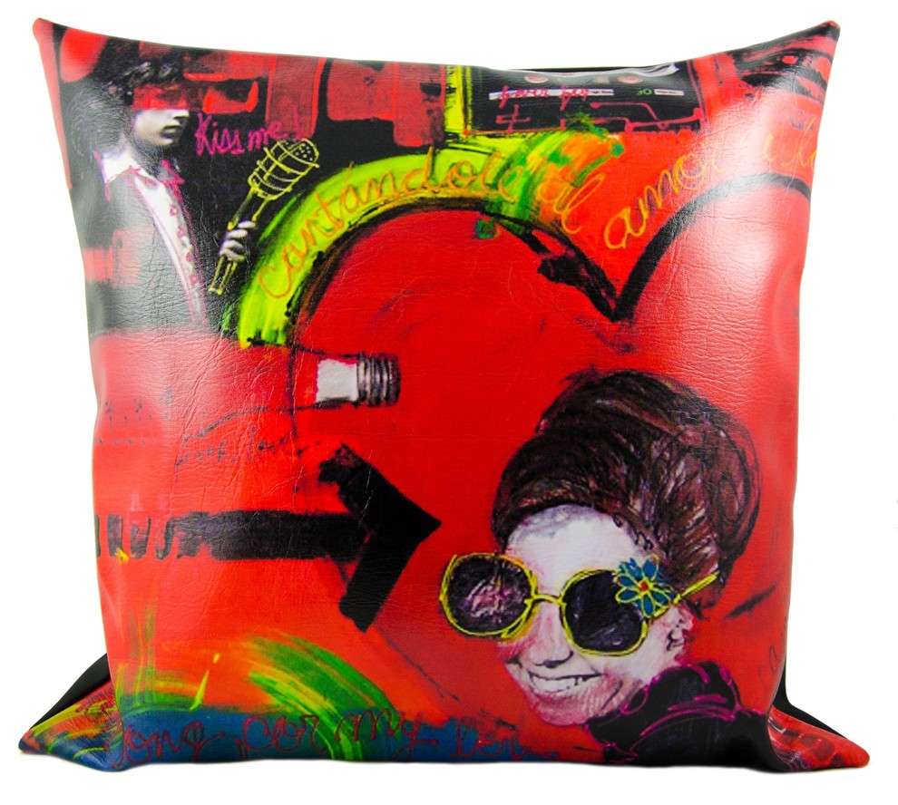 Pillow, Decorative Pillow, Faux Leather, Multicolor, Accessories, 3014L