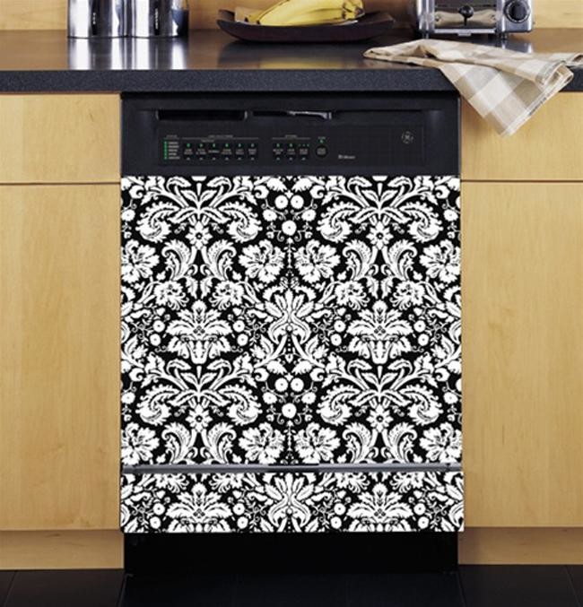 Appliance Art Damask Black and White Dishwasher Cover