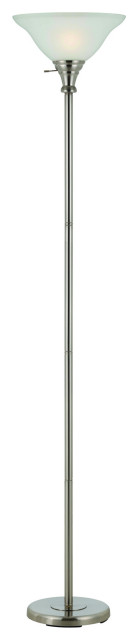 Cal Lighting BO-213 1 Light Pedestal Base Torchier Floor Lamp - Brushed Steel