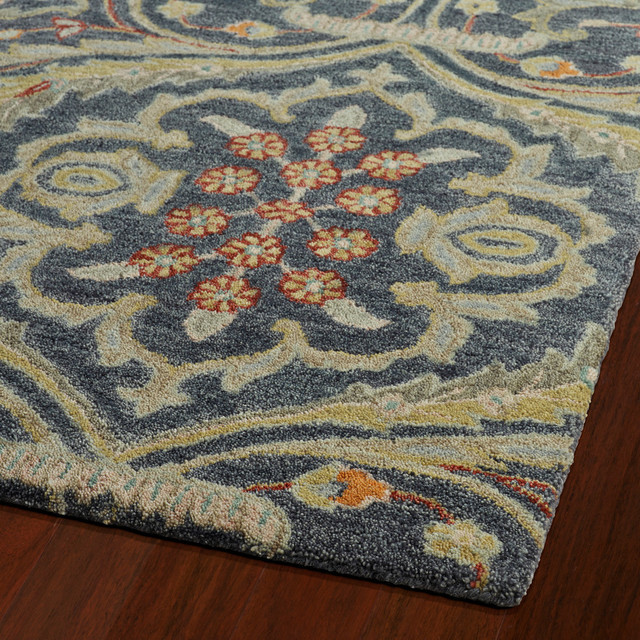 Kaleen Helena 320673 Rug, Pewter Gray,Olive Green,Gold,Terracotta Traditional Hall And