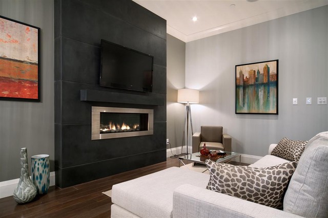 Paneled Fireplace Surround - Transitional - Living Room ...