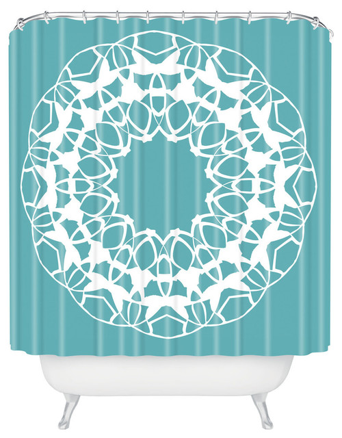 Deny Designs Karen Harris Mod Medallion Aqua Shower Curtain, Standard