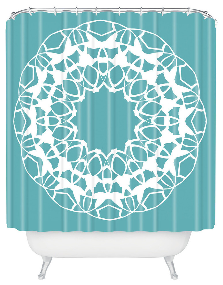 Deny Designs Karen Harris Mod Medallion Aqua Shower Curtain, Standard