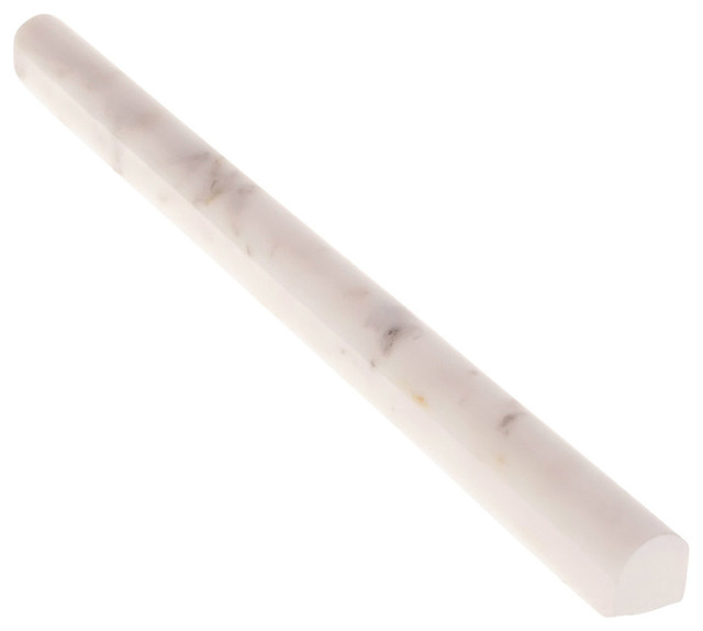 3 4 X12 Carrara Marble Polished Bullnose Pencil Molding 3 4 X12 Carrara Marble Polished Bullnose Pencil Molding
