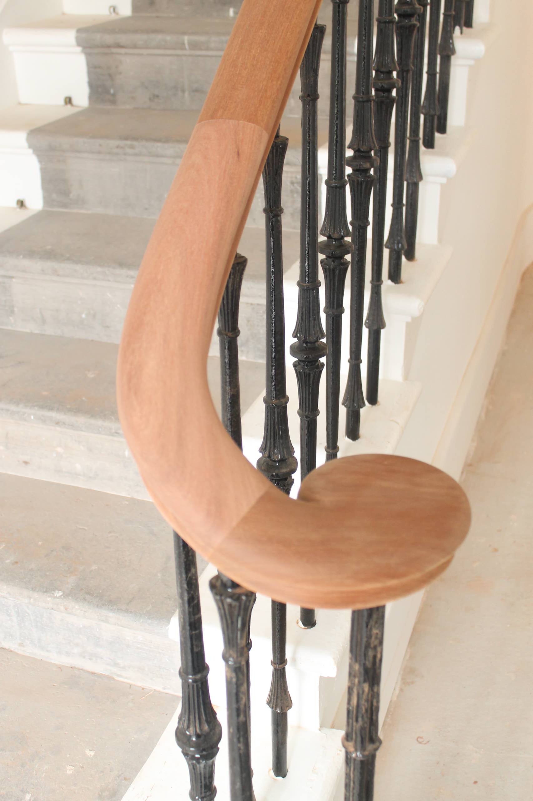 Curved handrail in Bonnington Terrace Edinburgh