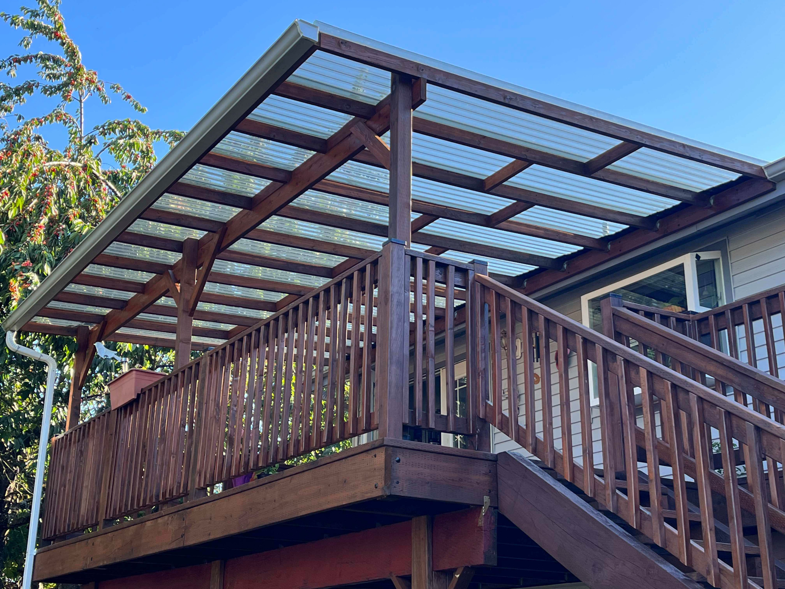 Deck Reconstruction, Stain & Roof Build