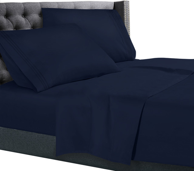 Rv Short Queen Hotel Luxury Ultra Soft Deep Pocket Bed Sheet Set Navy Blue - Short Queen Bedding Set Rv Short Queen Hotel Luxury Ultra Soft Deep Pocket Bed Sheet Set Navy Blue - Short Queen Bedding Set