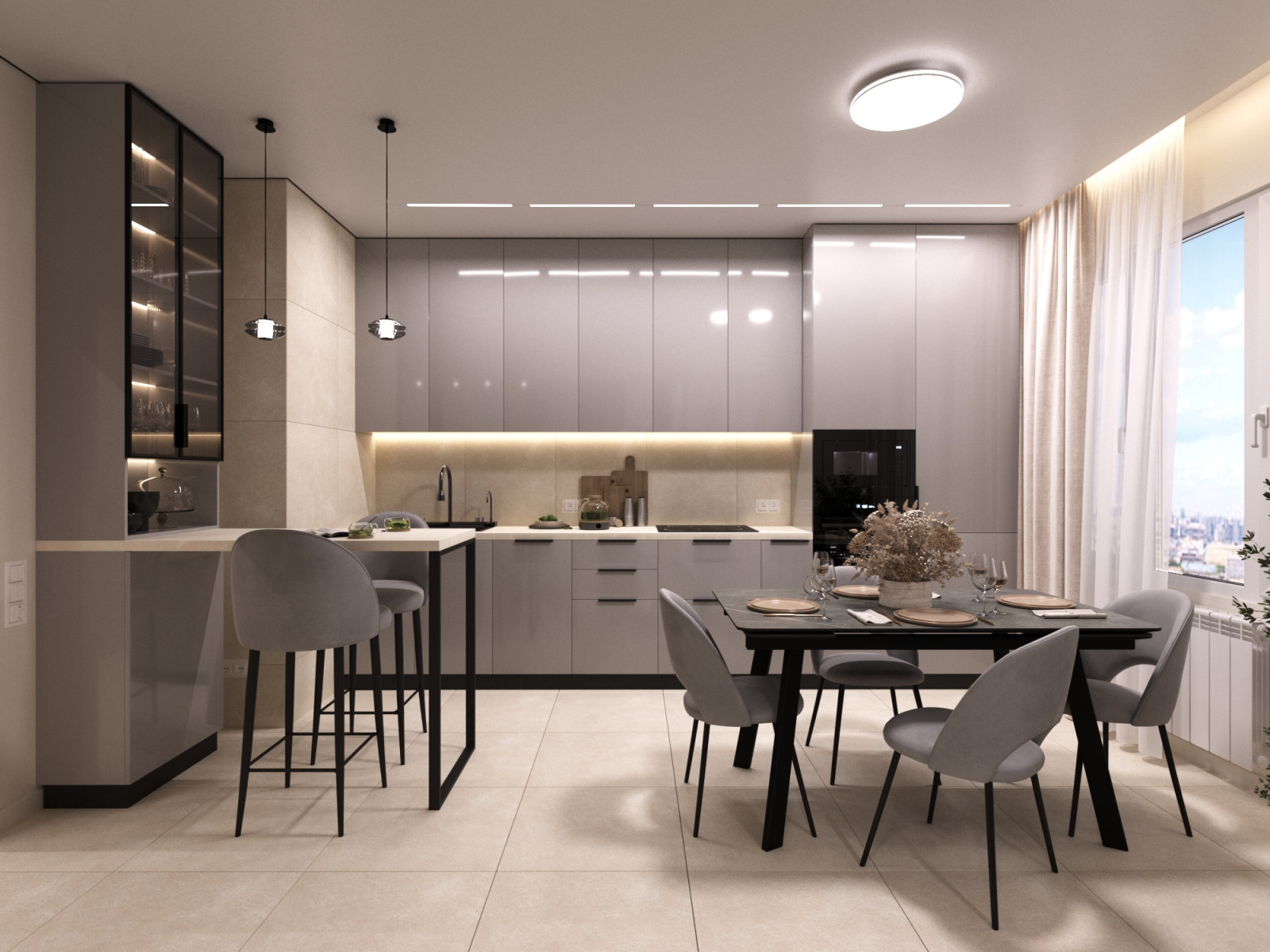 Дизайн проект двухкомнатной квартиры 60 м2