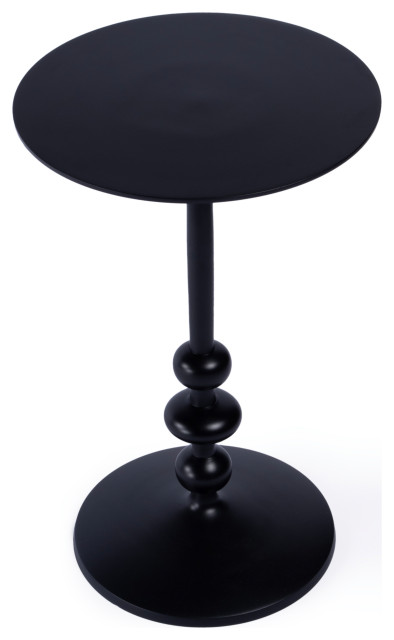 Zara Outdoor Distressed Round Iron Pedestal End Table - Traditional ...